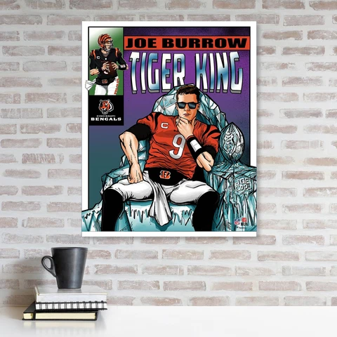 Joe Burrow Bengals 20x24 Original Art and Print Cover