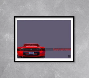 Impresión Ferrari Testarossa - Obra de arte de pared regalo automático decoración póster arte superdeportivo - Imagen 1 de 10