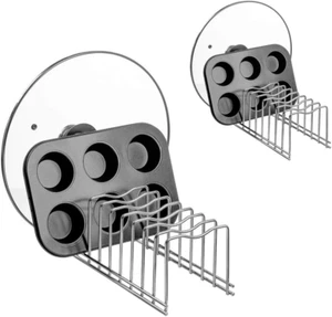 Pot Pan Lid Holder Rack Organizer, Kitchen Dish Plate Storage Organizer Drying R - Picture 1 of 8
