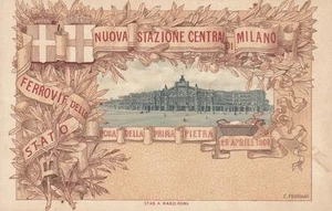 C989) POSA DELLA PRIMA PIETRA NUOVA STAZIONE CENTRALE DI MILANO 29/4/1906. - Picture 1 of 1