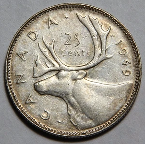 1949 Canada venticinque centesimi 25c buone condizioni AU -4068- - Foto 1 di 2