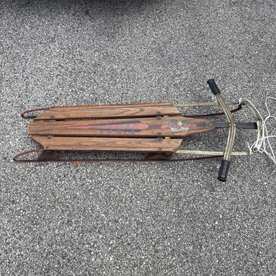 Vintage Flexible Flyer Airline Eagle Sled - Classic Wooden Winter Fun! - Image 1 of 4