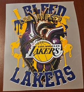Los Angeles Lakers Colorful 8" DTF Heat Transfer Iron On FREE Shipping (C4/2) - Picture 1 of 1