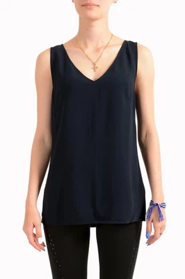 Blusa Top Hugo Boss Para Mujer "Ibla" Azul Cuello en V Sin Mangas US 4 IT 40 Foto 1 de 4