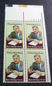 US Plate Block Stamp Scott # 1875 Whitney Moore Young, Jr. 1981 MNH H379 - Bild 1 von 1