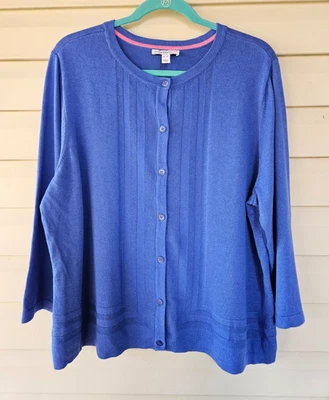 Suéter Cárdigan Isaac Azul Azure Botón Frontal Borde Puntada ~ XL ~ NUEVO Foto 1 de 4