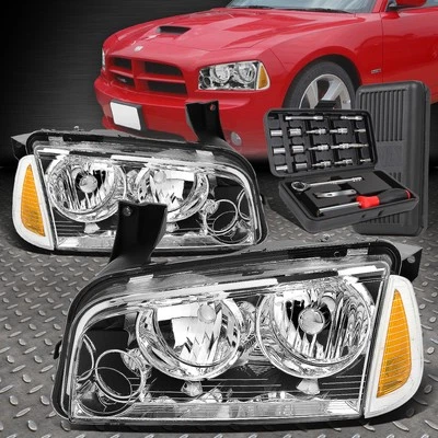 PARA 06-10 CARREGADOR DODGE CARCAÇA CROMADA FAROL DE CANTO ÂMBAR + CONJUNTO DE FERRAMENTAS - Imagem 1 de 4