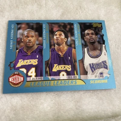 2001 Topps League leaders card # 215 Shaq, Kobe Bryant, Chris Webber, Allen... - Image 1 of 2