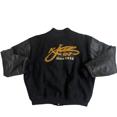 Golden Bear bear 4 wear KJazz 92.7 Since 1959 Varsity Jacket Letterman Mens L - Image 1 of 4