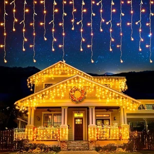 EcoNour Icicle Lights Outdoor Christmas Lights 1000 LED 35M Warm White - Picture 1 of 7