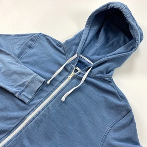 Johnnie-O Sampson Garment Dyed Full Zip Hoodie Mens Small Blue Cotton Stretch - Picture 1 of 16