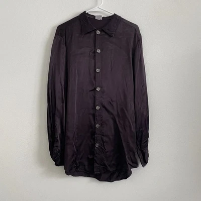 Рубашка на пуговицах женская CP Shades M фиолетовая атласная вискоза минимальная классическая капсула - Изображение 1 из 4