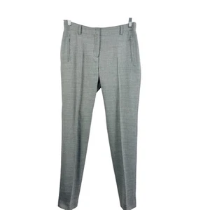 Akris Punto Gray White Dot Wool Pants Size 8 Swiss Made Luxury Office Career - Picture 1 of 12