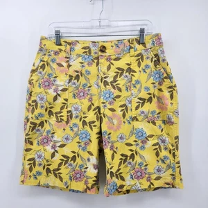 Style & Co Floral Bermuda Shorts Yellow Pink Blue Women's Size 10 - Picture 1 of 7