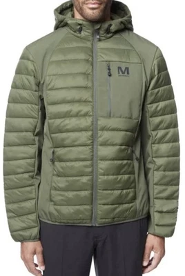 Chaqueta softshell Merrell para hombre con capucha mixta acolchada, verde talla XL Foto 1 de 4