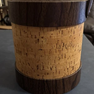 Vintage Ice Bucket with Cork Faux Wood Grain - Picture 1 of 7
