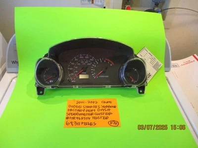 2001-2002 DODGE STRATUS SEBRING COUPEDASH SPEEDOMTER CLUSTER 63K TESTED MR62582 - Image 1 of 4