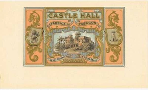 Etiqueta de caja de cigarros original vintage sin usar Castle Hall - Imagen 1 de 1
