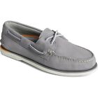 Sperry Mens  Gold Authentic Original 2-Eye  Grey Nubuck Male Slip On Shoes