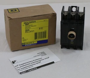Disyuntor Square D by Schneider Electric QOU320VH 3 polos 20 amperios 22kA *NUEVO* - Imagen 1 de 16