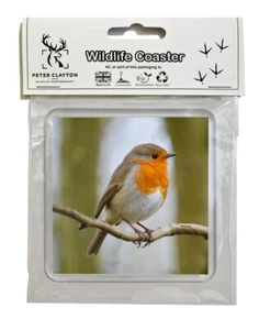 Wildtiere Getränk Untersetzer Geschenk umweltfreundliche Verpackung: Rotkehlchen Garten Vogel Tier - Bild 1 von 5