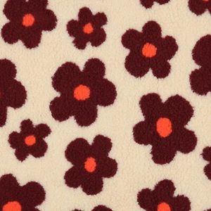 Teddystoff Flowers beige/wine 50 x 160 cm - Bild 1 von 3