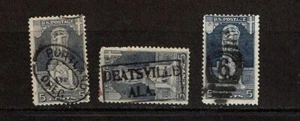 1926-7 U.S. Classic 5c ERICSSON Lot of 3 Sc#628 Used Deatsville AL postmark! - Picture 1 of 1