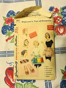 VINTAGE 1956 TEENAGER PATTERN SIMPLICITY 1810 COMPLETE HATS SLIPPERS MORE - Picture 1 of 1