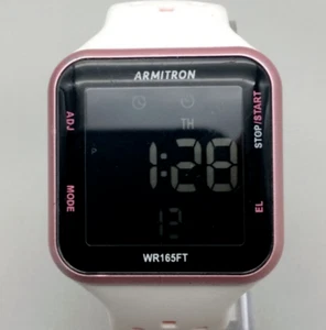 Armitron Pro Sport Watch Women Digital 38mm Pink White Day Date - Picture 1 of 16