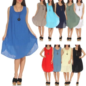 Damen Maxikleid Sommer Strand Boho Kleider Tunika Sommerkleid lang Longshirt 35 - Bild 1 von 21