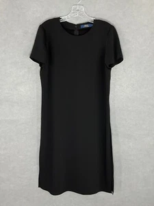 Polo Ralph Lauren Dress Women 4 Black Side Slit Old Money Preppy Capsule - Picture 1 of 15