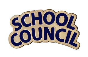 Schulrat blaue Emaille & vergoldete Form Pin Anstecker  - Bild 1 von 2