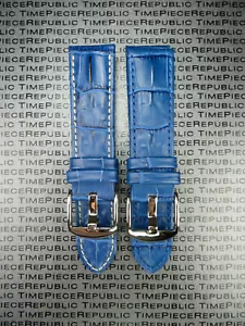 New 22mm Hornback Leather Watch Band Blue Leather Strap for IWC Pilot - Picture 1 of 15