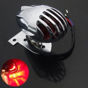 Motorcycle Rear Grill Tail Light Brake License Plate For Harley Honda Suzuki - Picture 1 of 9