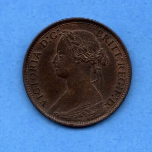 Farthing 1866 Great Britain Coin KM #747.2 - Circulated - Picture 1 of 2