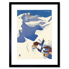 Travel Winter Sport Snow Ski Chalet Alps Austria Framed Print Picture 12x16 Inch