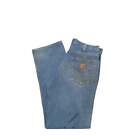 Mens Carhartt Straight Loose Fit Blue Denim Jeans Trousers W34 L32