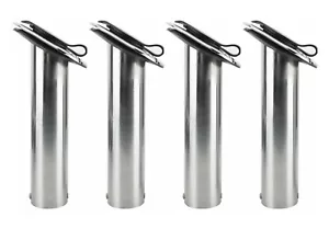 4Pcs Marine Boat Fishing Rod Holder Stainless Steel 30 Degree Flush Mount - Picture 1 of 7