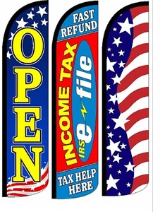 INCOME TAXKing Size Windless 36 x 138 in Polyester Swooper Flag 3 Pack (HA - Picture 1 of 1