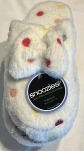 New With Tags, Snoozies! Women's Polka-Dot w/Bow White Slide Slippers Medium 7-8 - Picture 1 of 3