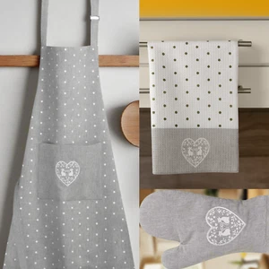 Gift Set 3 Piece Matching Apron, Tea Towel & Gauntlet (Oven Glove) Cat Lovers - Picture 1 of 7