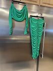 Shein 2Pc Sexy Dress Strapless W/Separate Pullover Top Goes Over Bust Green 8/9