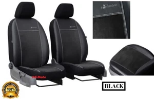 EcoLeather + Alicante Tailored Front Seat Covers for HYUNDAI i10 Mk2 2013 - 2020 - Picture 1 of 12