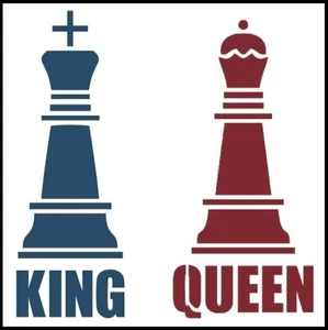 12"x12" Clear Plastic Stencil - Chess King & Queen (ROA41) - Picture 1 of 2