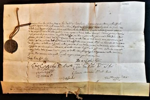 FRANCESCO ERIZZO 98th DOGE OF VENICE BULLA WITH LEAD SEAL 1645 Republik Venedig - Picture 1 of 12