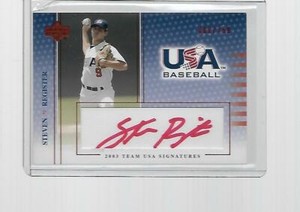 2003 UPPER DECK USA BASEBALL STEVEN REGISTER RED AUTOGRAPH #S-3 (082/750)
