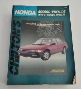 1984-91 HONDA ACCORD & PRELUDE ALL MODELS CHILTONS REPAIR MANUAL - Picture 1 of 6