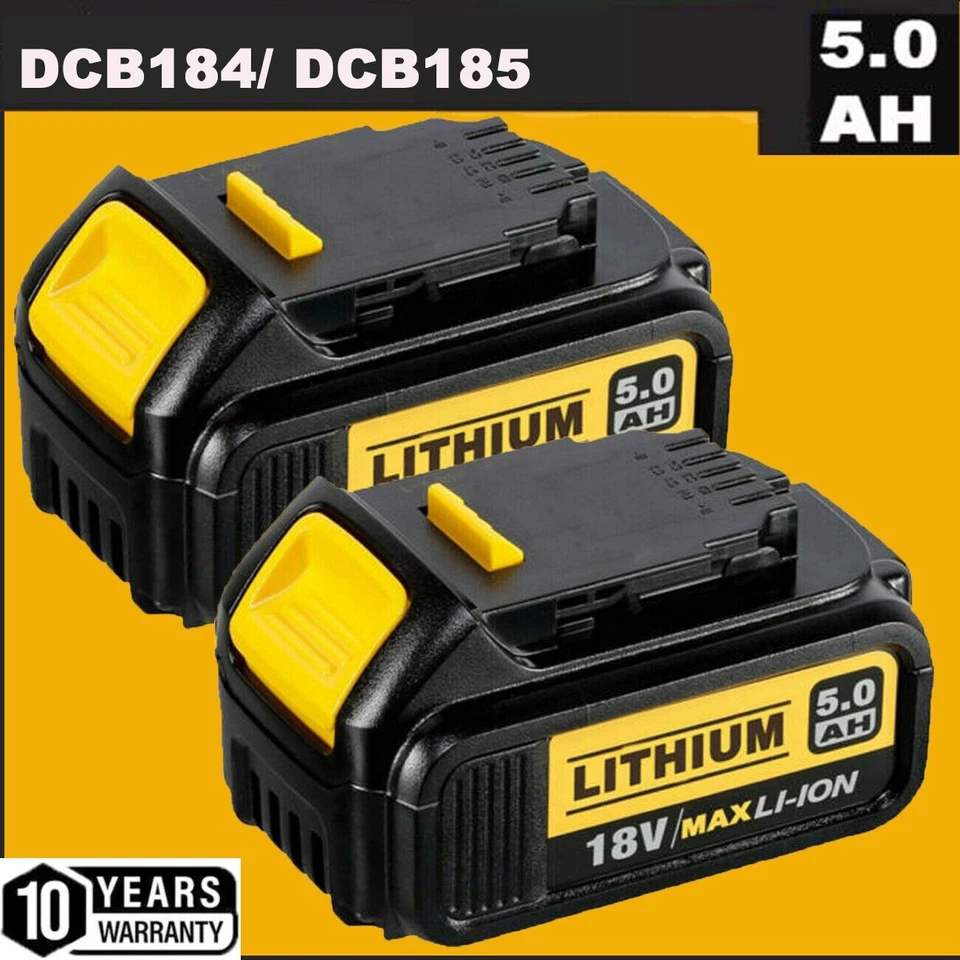 AEBOREN 2X Battery FOR DeWalt DCB184 DCB185 DCF885 18V Li-Ion 5.0Ah Power LED Indicater