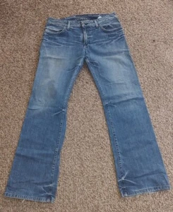 Robin’s Jeans Distressed Hem Flap Back Pocket Blue Men's 33 X 34 Made In USA - Picture 1 of 21