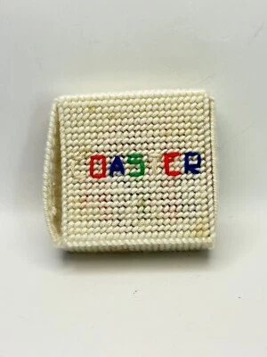 Handmade Plastic Canvas Coaster Sets Of 3 Completed Coasters With Basket/Holder - Image 1 of 4